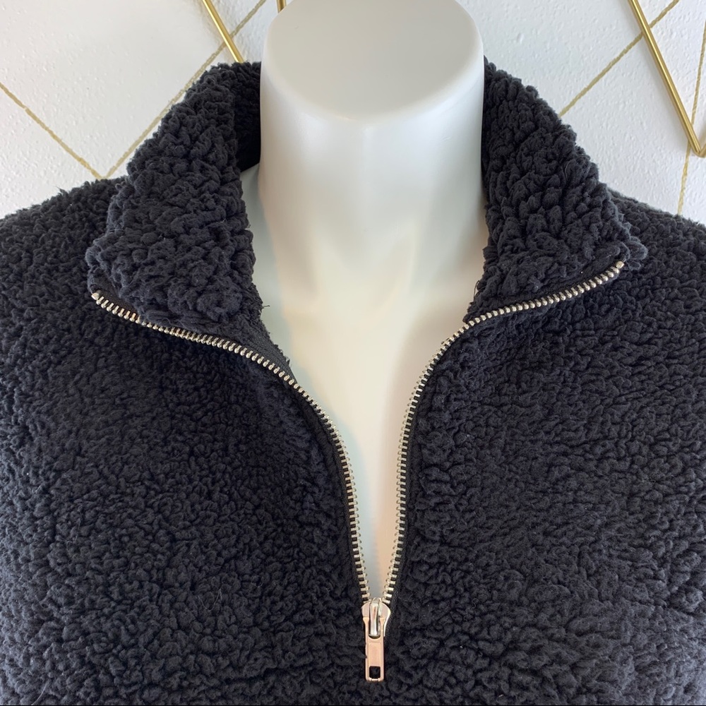 Topshop Teddy Bear Half Zip Drawstring Sweater 8 - image 7